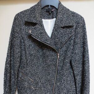 Dahlia Moto Jacket Black & White Tweed Size 6